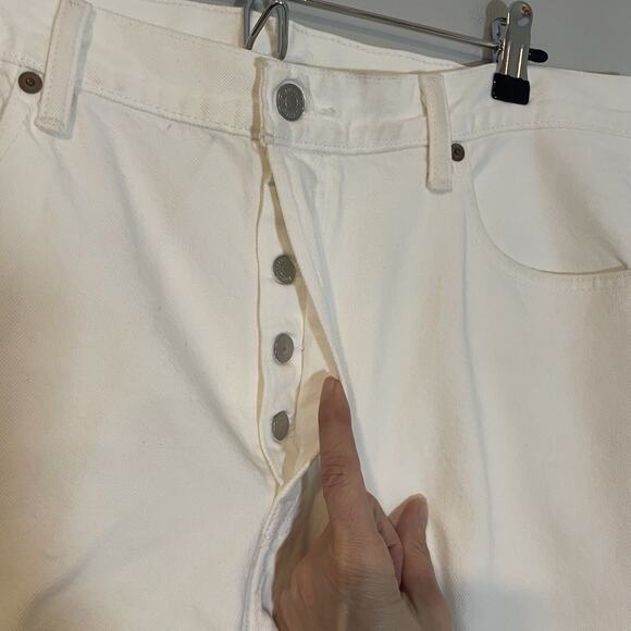 Levi's 501 XX White Button Fly Straight Leg Denim Jeans Mens Size 36x30 Mexico - Picture 2 of 13